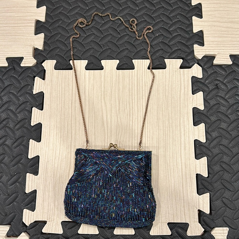 Magid Evening Bag Women's color Beaded Purse Metal Shoulder Strap